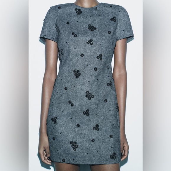 ZARA EMBROIDERED MINI DRESS ZW COLLECTION